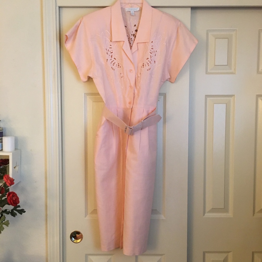Vintage Michelle Stuart Beige Dress Size 10